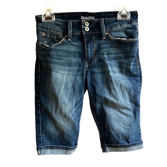 Levi’s Denizen Modern Skinny Jean Shorts Size 4 27 Medium Wash Bermuda Shorts - Picture 1 of 10